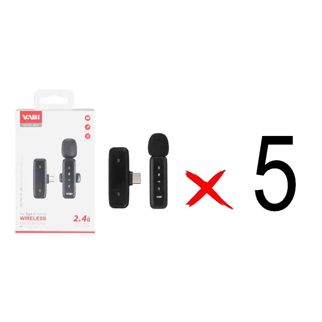 میکروفون بی سیم VABI Type-C مدل MI-4 - مشکی (بسته 5 عددی)